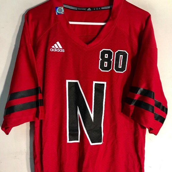 ADIDAS NCAA NEBRASKA CORNHUSKERS #80 THROWBACK JERSEY Size M, L, XL, or XXL - Picture 1 of 4